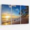 Designart - Paradise Tropical Island Beach Sunrise - Seashore Canvas Art Print